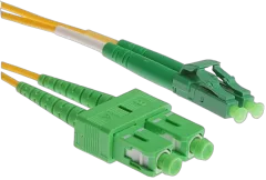 NFO Patch cord, LC APC-SC APC, Singlemode 9 125, G.657A2, Duplex, 1m