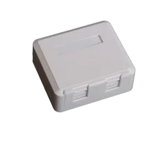EuroLan modular UTP socket on surface, for 2x keystone, white, without keystones