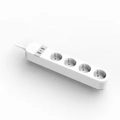 Gembird Smart power strip with USB charger, 4 sockets, white