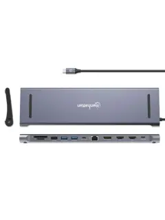 Manhattan docking USB-C 12-in-1 Triple Monitor 4K