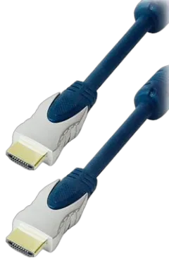 Transmedia HDMI cable metal plugs gold contacts, 7,0 m, blue
