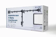 Gembird Adjustable desk 3-display mounting arm (rotate, tilt, swivel), 17”-27”, up to 7 kg