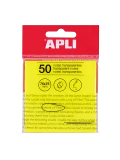 Blok Apli samoljepljivi 75x75mm žuti transparent 50L 19569