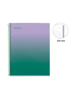 Kolegij blok Miquelrius A4 90g 80L spiralni kocke Gradient Lavender & Green MR4444