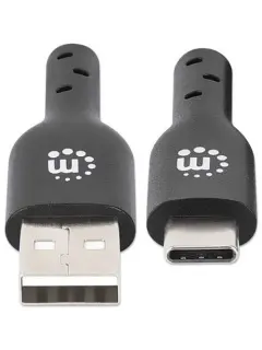 Manhattan kabel USB 2.0 Type-A to Type-C, 1m, crni