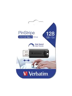 USB stick Verbatim 3.2 Gen1 #49319 128GB Pinstripe, crni