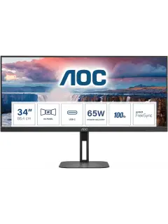 AOC U34V5C, 34", HDMI, DP, USB-C, HAS, 100Hz