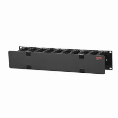 APC Horizontal Cable Manager, 2U x 4" (100mm) Deep, Single-Sided with Cover