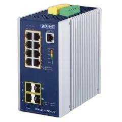 Planet Industrial L2 8-Port 10 100 1000T 802.3at PoE 2-Port 100 1G SFP 2-Port 100 1G 2.5G SFP Managed Ethernet Switch w 12V Booster