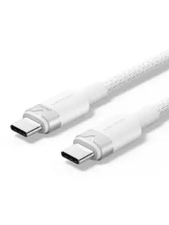 Vention USB 2.0 Type-C Male to Type-C Male 5A Cable 1M White Aluminum Alloy Type