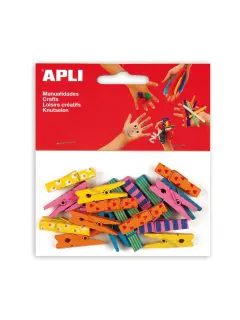 Štipaljke Apli 35x7mm decor mini drvene 20/1 13480