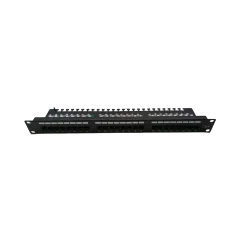 Masterlan patch panel 19" 24xRJ45, Cat6, 1U, with tie bar, black