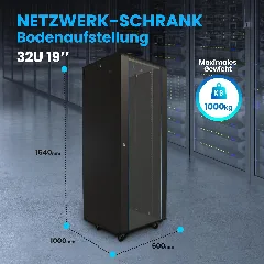 Extralink Floor Cabinet 32U, 800x800, Black