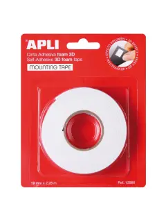 Traka samoljepljiva Apli 3D spužvasta 19mmx2,28m 13986