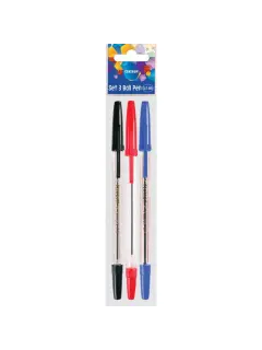 Set kemijskih olovaka Centrum Pioneer (crvena, plava, crna) 0,5mm 3 komada blister 3/1 82633