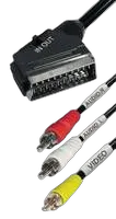 Transmedia Scart-plug to 3RCA plug, 2m
