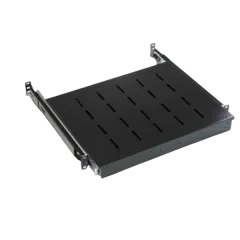 NaviaTec 19" polica za mrežni ormar dubine 900-1100 mm, 1U, izvlačna, crna