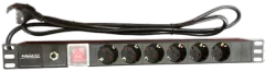 NaviaTec PDU (Power Distribution Unit) sa 6x Schuko priključaka, kabel Schuko, 19"