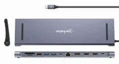 Manhattan docking USB-C 12-in-1 Triple Monitor 4K