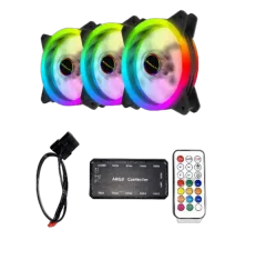 NaviaTec RGB PC Case Dual Ring Fan 3x Controller BUNDLE