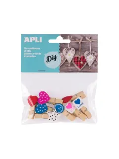 Štipaljke Apli 35x5mm mini drvene razni oblici 8/1 14784