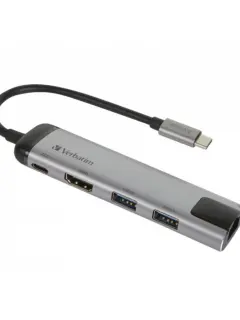 Hub Verbatim #49141 USB-C multport hub USB 3.1 Gen1 USB 3.0x2/HDMI/RJ-45