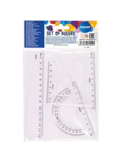 Set za geometriju (ravnalo 15cm, 2 kom trokuta, kutomjer) blister 4/1 80949