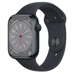Refurbished Apple Watch Series 8 (2022), 45mm, GPS Cellular, Midnight Aluminum