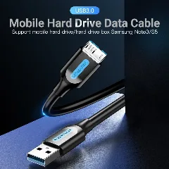 Vention USB 3.0 A Male to Micro-B Male Cable 0,5m, Black