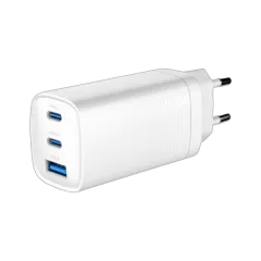 Gembird 3-port 67 W GaN USB PowerDelivery fast charger, white