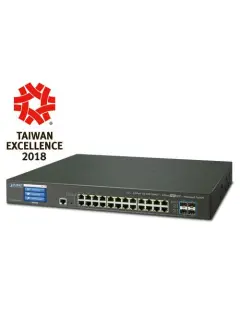 Planet L2 L4 24-Port 10 100 1000T 4-Port 10G SFP Managed Switch w LCD