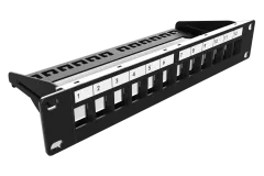 Digitus Modular Patch Panel, shielded 24-port, blank, 1U, rack mount color grey