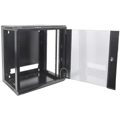 Intellinet 19" Wallmount Cabinet, 9U, 600 mm (23.6 in.) Depth, Black