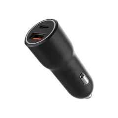 Gembird 2-port USB car fast charger, Type-C PD, 38 W, black