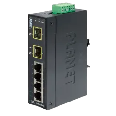 Planet Industrial 6-Port (4x 100mbps RJ45 2x 100Mbps SFP FX Slots) Slim, (-40~75C) Unmanaged