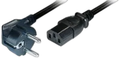 Transmedia Power Cable Schuko - angled IEC 320 plug 2m