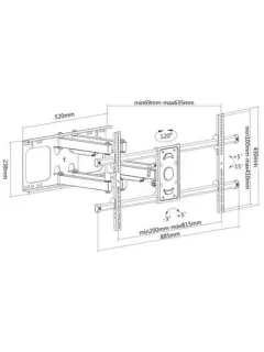 Manhattan TV nosač zidni 37"-90" do 75kg, crni