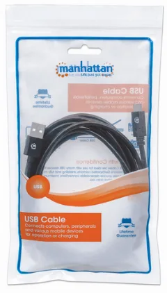 Manhattan kabel USB 2.0 Type-A to Type-C, 3m, crni