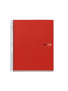 Kolegij blok Miquelrius A5 70g 200L spiralni crte Polypropylene crveni MR43003