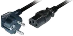 Transmedia Power Cable Schuko - angled IEC 320 plug 0,5m