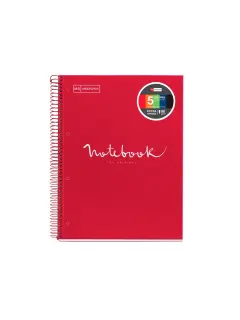 Kolegij blok Miquelrius A4 90g 120L spiralni crte Extra rigid cardboard emotions red MR48555