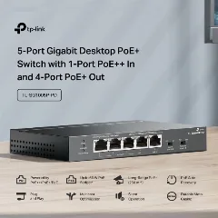 TP-Link 5-Port Gigabit Desktop PoE Switch with 1-Port PoE In and 4-Port PoE Out