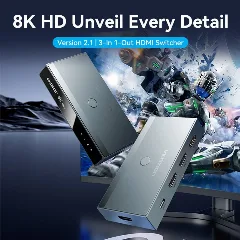 Vention 3 in 1 out HDMI 2.0 Switch Grey
