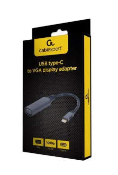 Gembird USB Type-C to VGA display adapter, space grey