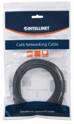 Intellinet Cat6, CCA, U/UTP, PVC, RJ45, 0.5m, crni