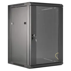 Intellinet 19" Wallmount Cabinet, 15U, 600 mm (23.6 in.) Depth, Black