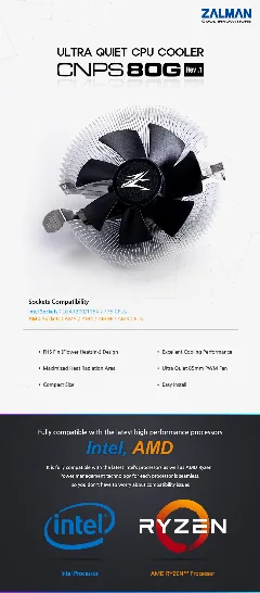Zalman CPU Cooler 80mm