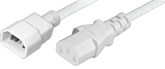Transmedia IEC 60320 C14 plug-IEC 60320 C13 jack 2m, white