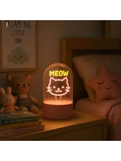 Lampa staklena kupola iTotal NEON-efekt LED rotirajuća Meow XL3261