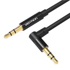Vention 3.5mm Male to 90°Male Audio Cable 1M Black Metal Type